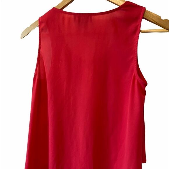 LAURA Petites Coral Light Layered Sleeveless Top 2 - Picture 4 of 7